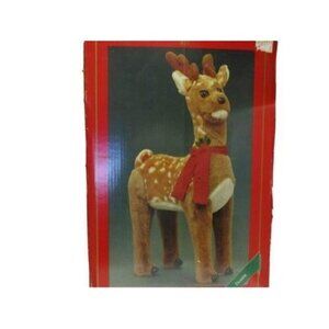 Vintage Santa’s Best Standing Reindeer Dasher Plush Animated 27” Motionette 1993